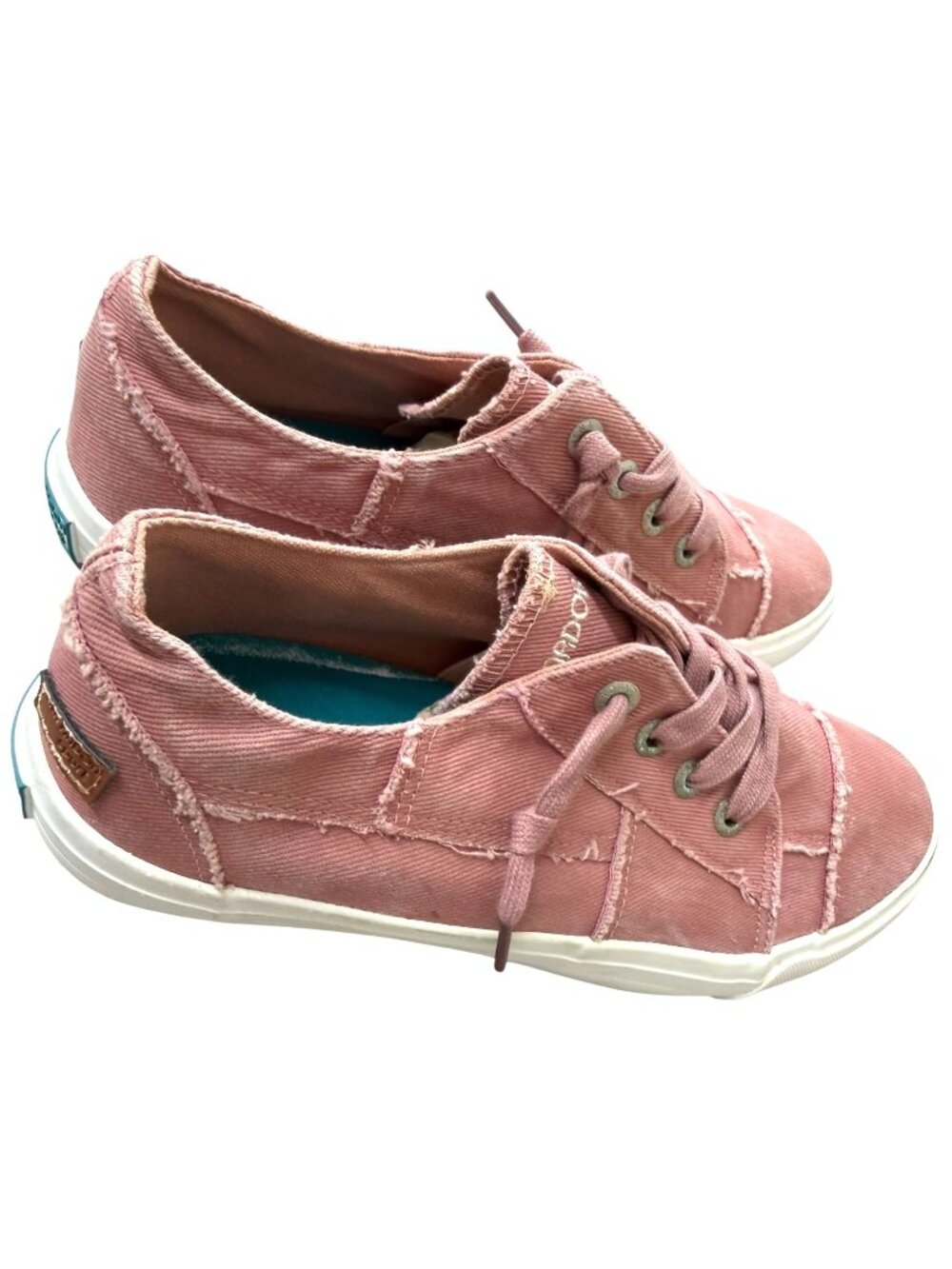 Jenn Ardor Pink Distressed Canvas Lace-Up Sneakers Women's Size 10 US